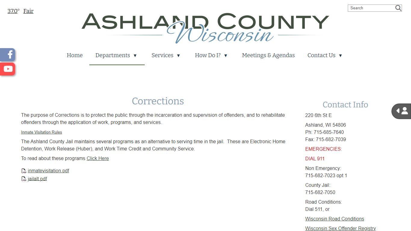 Corrections - Ashland County, WI